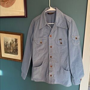 vintage 1970s light blue Wrangler Wrapid Transit corduroy jacket